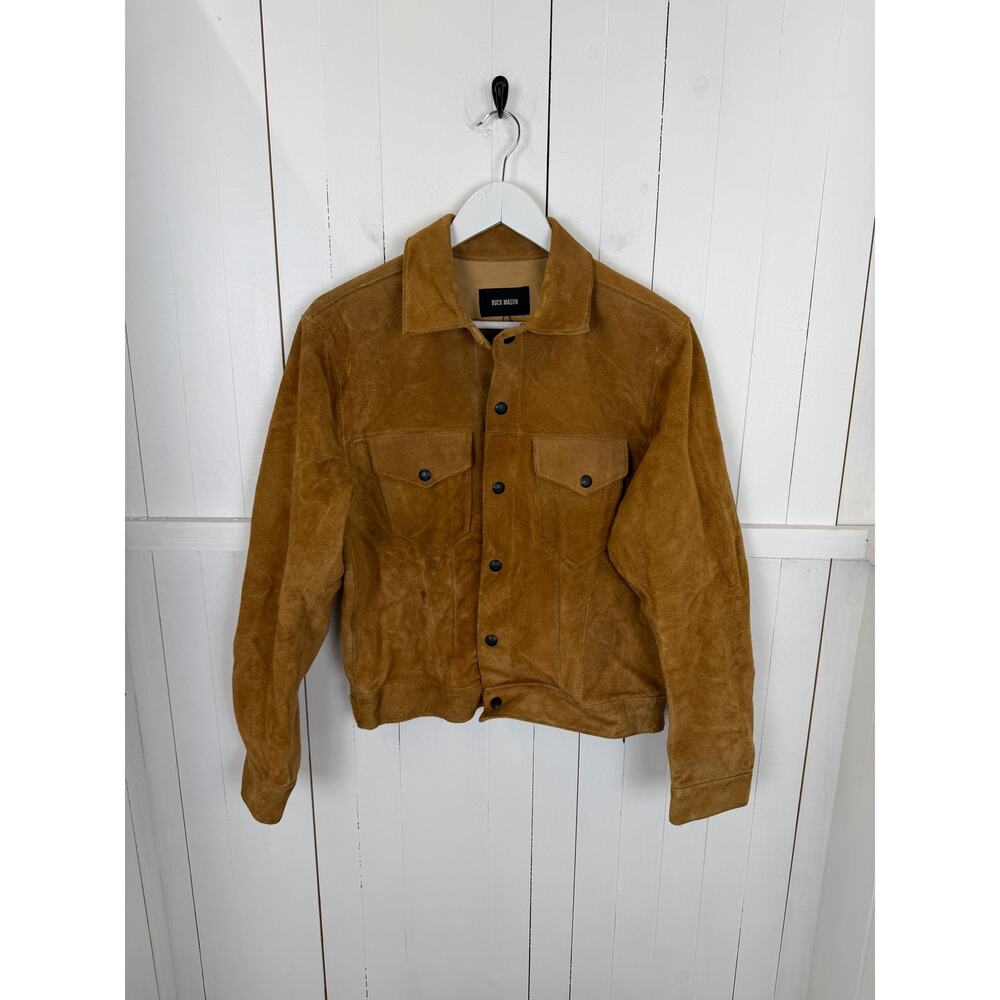 Buck Mason Suede Trucker Leather Jacket